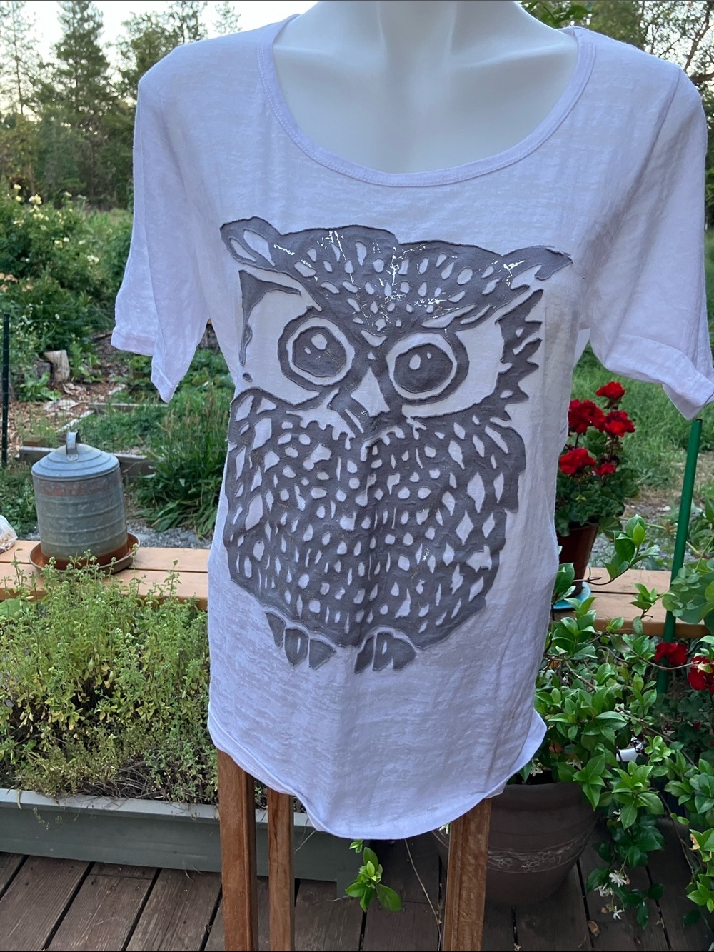 Burnout tee with shiny owl by Coin 1804 Large